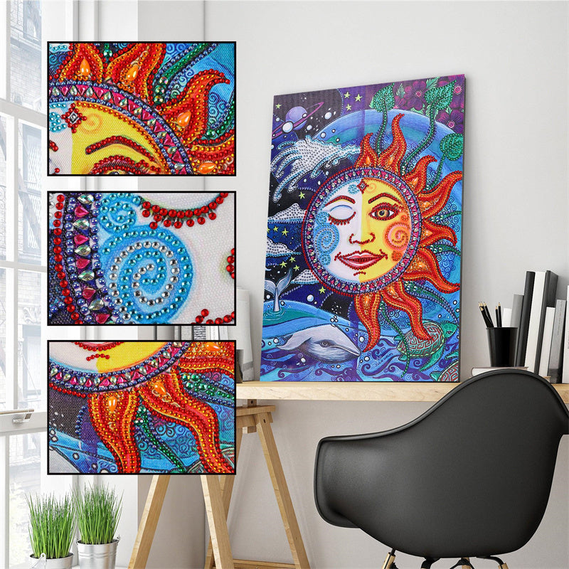 Crystal Rhinestone Diamond Painting Kit - Sun Smiley