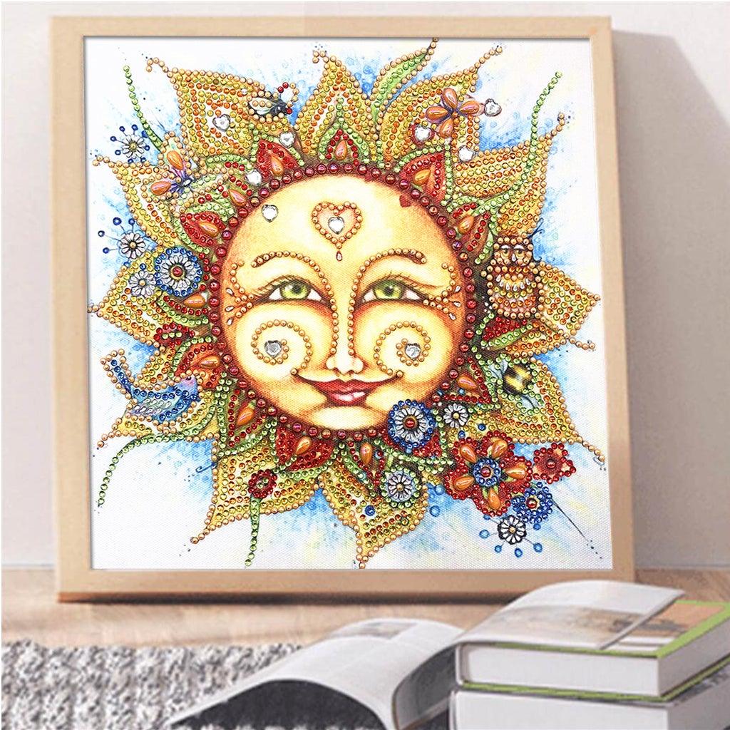 Crystal Rhinestone Diamond Painting Kit | Sun Smiley - Hibah-Diamond painting art studio