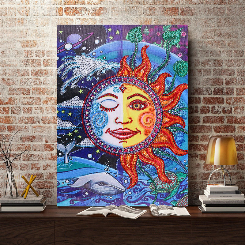 Crystal Rhinestone Diamond Painting Kit - Sun Smiley