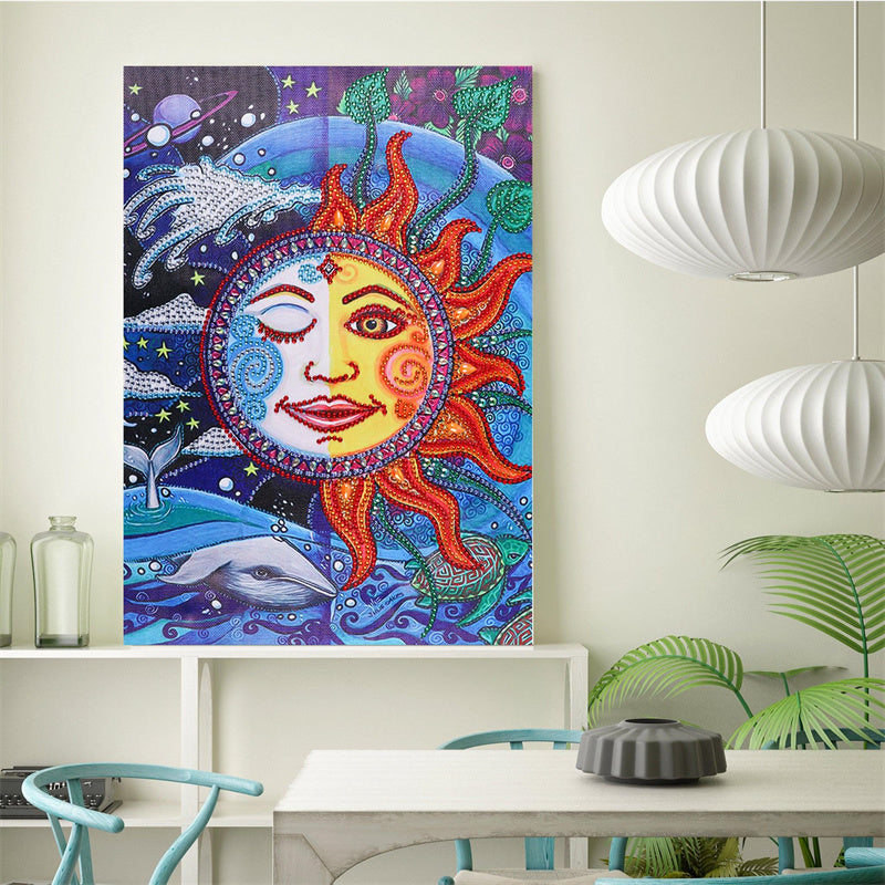 Crystal Rhinestone Diamond Painting Kit - Sun Smiley