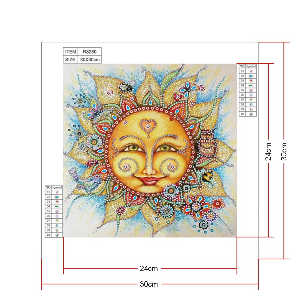 Crystal Rhinestone Diamond Painting Kit | Sun Smiley - Hibah-Diamond painting art studio