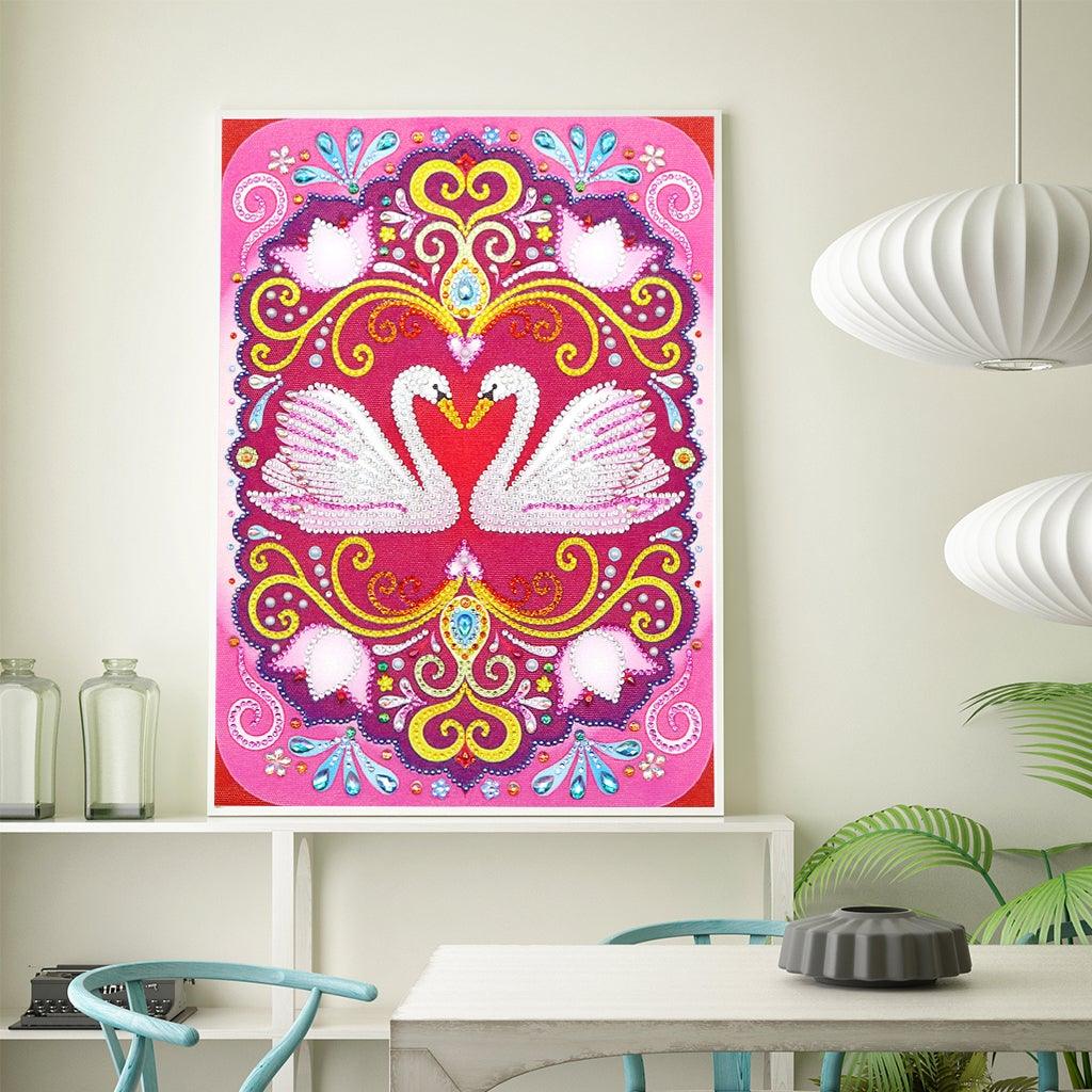 Crystal Rhinestone Diamond Painting Kit | Swans - Hibah-Diamond?painting art studio