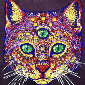 Crystal Rhinestone diamond painting kit - three-eyed civet cat