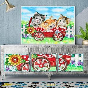 Crystal Rhinestone Diamond Painting Kit | Three kittens - Hibah-Diamond?painting art studio