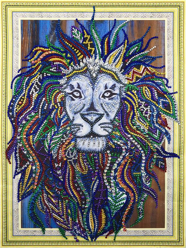 Crystal Rhinestone Diamond Painting Kit - Watercolor lion
