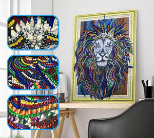 Crystal Rhinestone Diamond Painting Kit | Watercolor lion - Hibah-Diamond?painting art studio