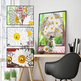 Crystal Rhinestone Diamond Painting Kit | White flowers - Hibah-Diamond?painting art studio