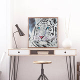 Crystal Rhinestone Diamond Painting Kit | White tiger - Hibah-Diamond?painting art studio