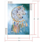 Crystal Rhinestone Diamond Painting Kit | Wolf and Wind Chimes - Hibah-Diamond painting art studio