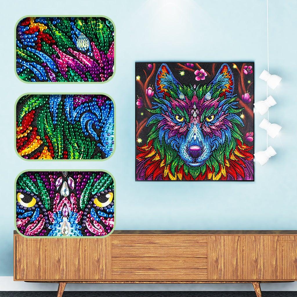Crystal Rhinestone Diamond Painting Kit | Wolf head - Hibah-Diamond?painting art studio