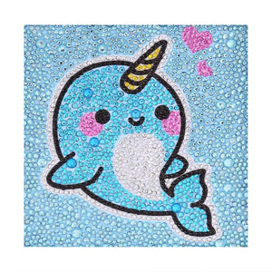 Crystal Rhinestone Full Diamond Painting - Beautiful blue whale - Hibah-Diamond?painting art studio