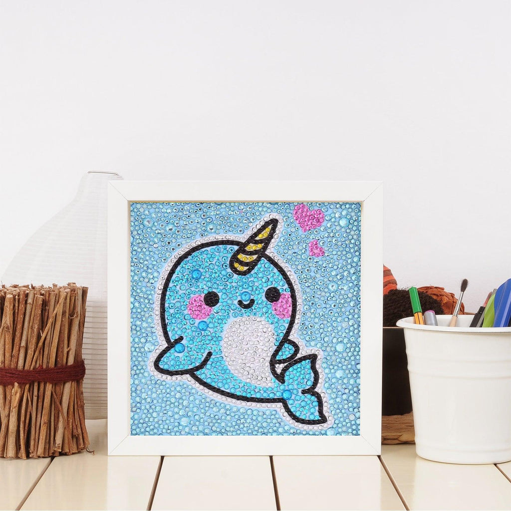 Crystal Rhinestone Full Diamond Painting - Beautiful blue whale - Hibah-Diamond?painting art studio