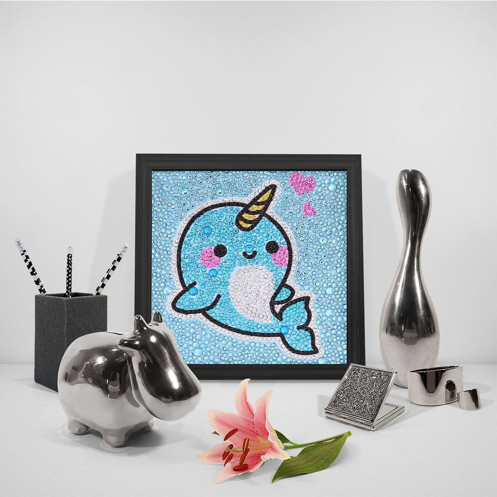 Crystal Rhinestone Full Diamond Painting - Beautiful blue whale - Hibah-Diamond?painting art studio
