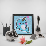 Crystal Rhinestone Full Diamond Painting - Beautiful blue whale - Hibah-Diamond?painting art studio