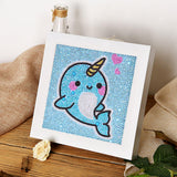 Crystal Rhinestone Full Diamond Painting - Beautiful blue whale - Hibah-Diamond?painting art studio