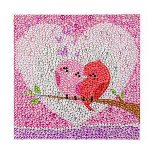 Crystal Rhinestone Full Diamond Painting-Bird in love - Hibah-Diamond?painting art studio