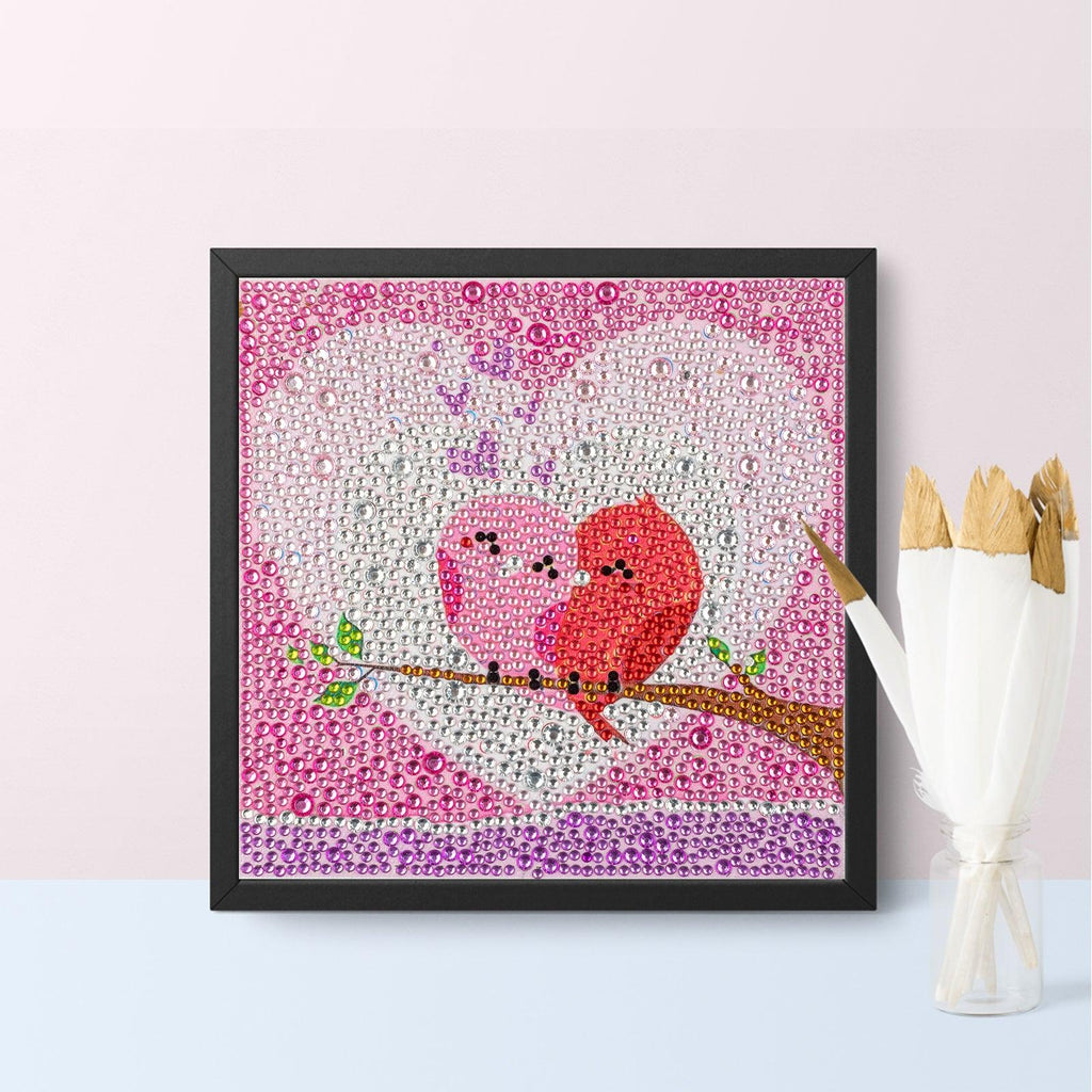 Crystal Rhinestone Full Diamond Painting-Bird in love - Hibah-Diamond?painting art studio
