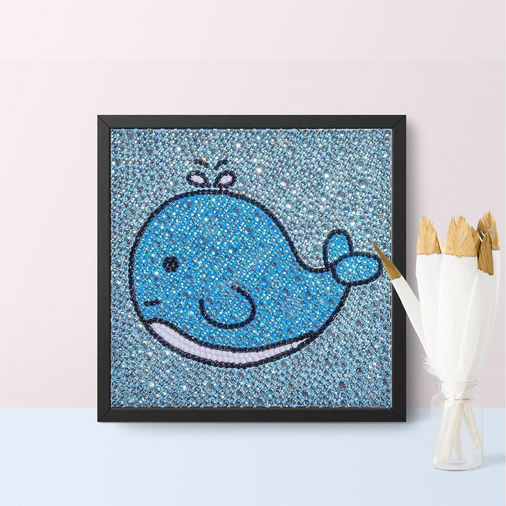 Crystal Rhinestone Full Diamond Painting - Blue whale - Hibah-Diamond?painting art studio