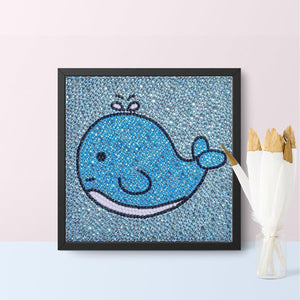 Crystal Rhinestone Full Diamond Painting - Blue whale - Hibah-Diamond?painting art studio