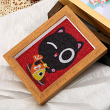 Crystal Rhinestone Full Diamond Painting - Cartoon black cat - Hibah-Diamond?painting art studio