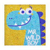 Crystal Rhinestone Full Diamond Painting - Cartoon Blue dinosaur