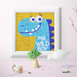 Crystal Rhinestone Full Diamond Painting - Cartoon Blue dinosaur - Hibah-Diamond?painting art studio