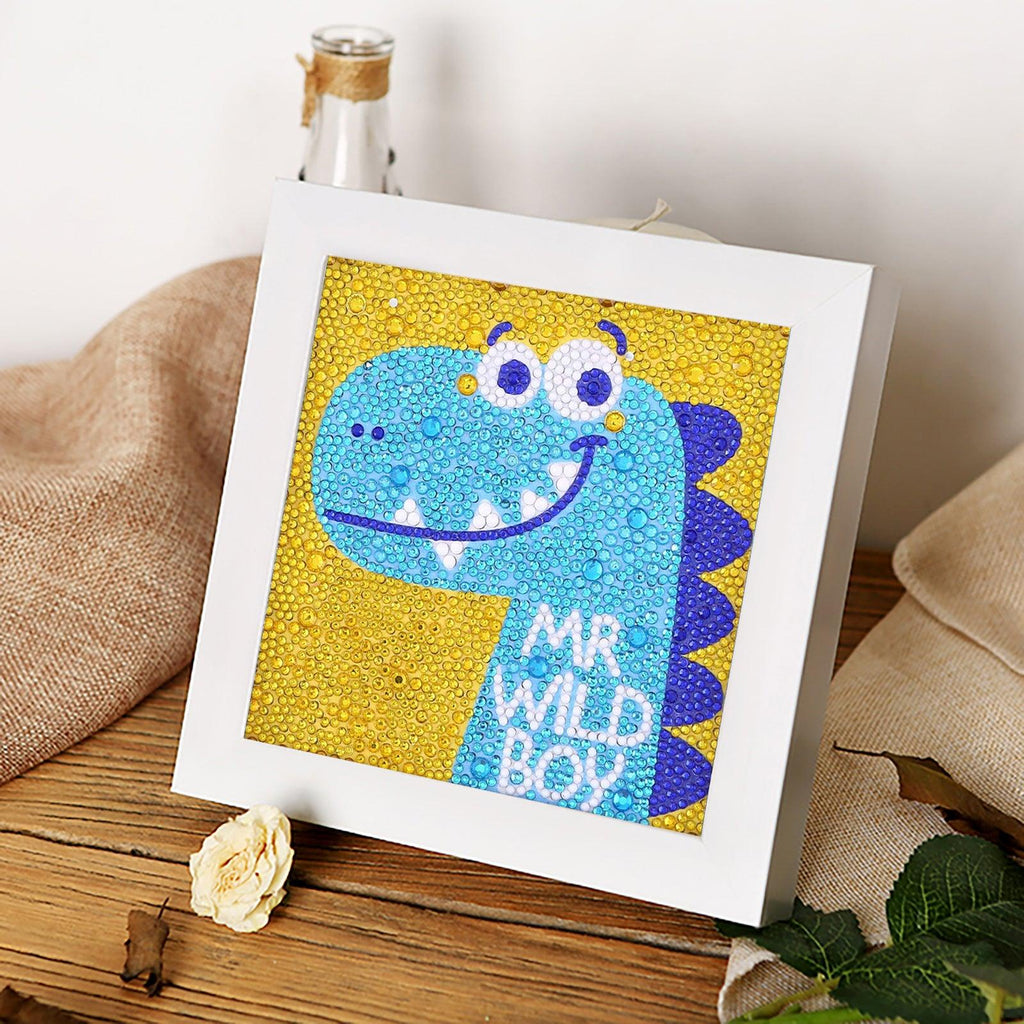 Crystal Rhinestone Full Diamond Painting - Cartoon Blue dinosaur - Hibah-Diamond?painting art studio