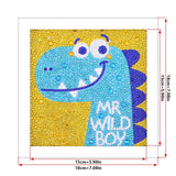 Crystal Rhinestone Full Diamond Painting - Cartoon Blue dinosaur - Hibah-Diamond?painting art studio
