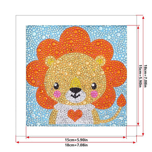 Crystal Rhinestone Full Diamond Painting - Cartoon lion - Hibah-Diamond?painting art studio