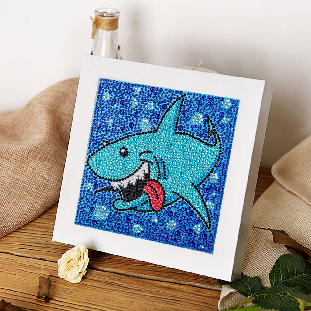 Crystal Rhinestone Full Diamond Painting-Cartoon little shark - Hibah-Diamond?painting art studio