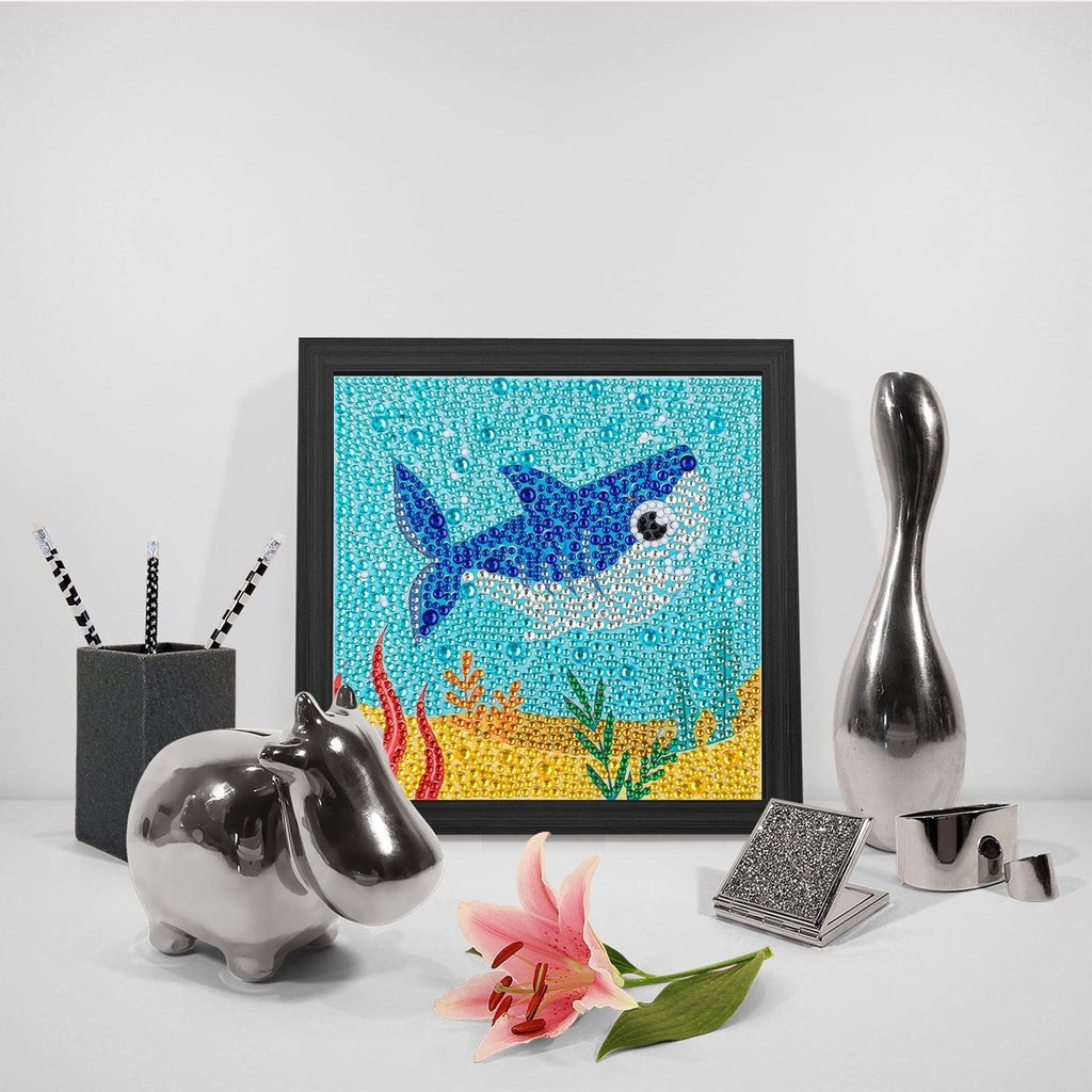 Crystal Rhinestone Full Diamond Painting-Cartoon little shark - Hibah-Diamond?painting art studio