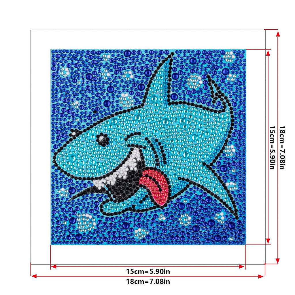Crystal Rhinestone Full Diamond Painting-Cartoon little shark - Hibah-Diamond?painting art studio