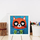 Crystal Rhinestone Full Diamond Painting - Cartoon LOVE cat - Hibah-Diamond?painting art studio