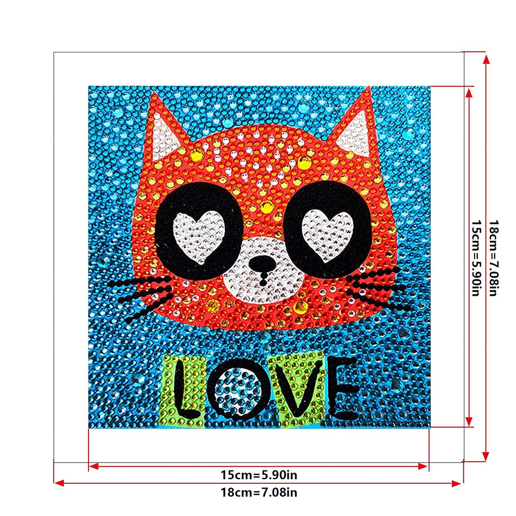 Crystal Rhinestone Full Diamond Painting - Cartoon LOVE cat - Hibah-Diamond?painting art studio