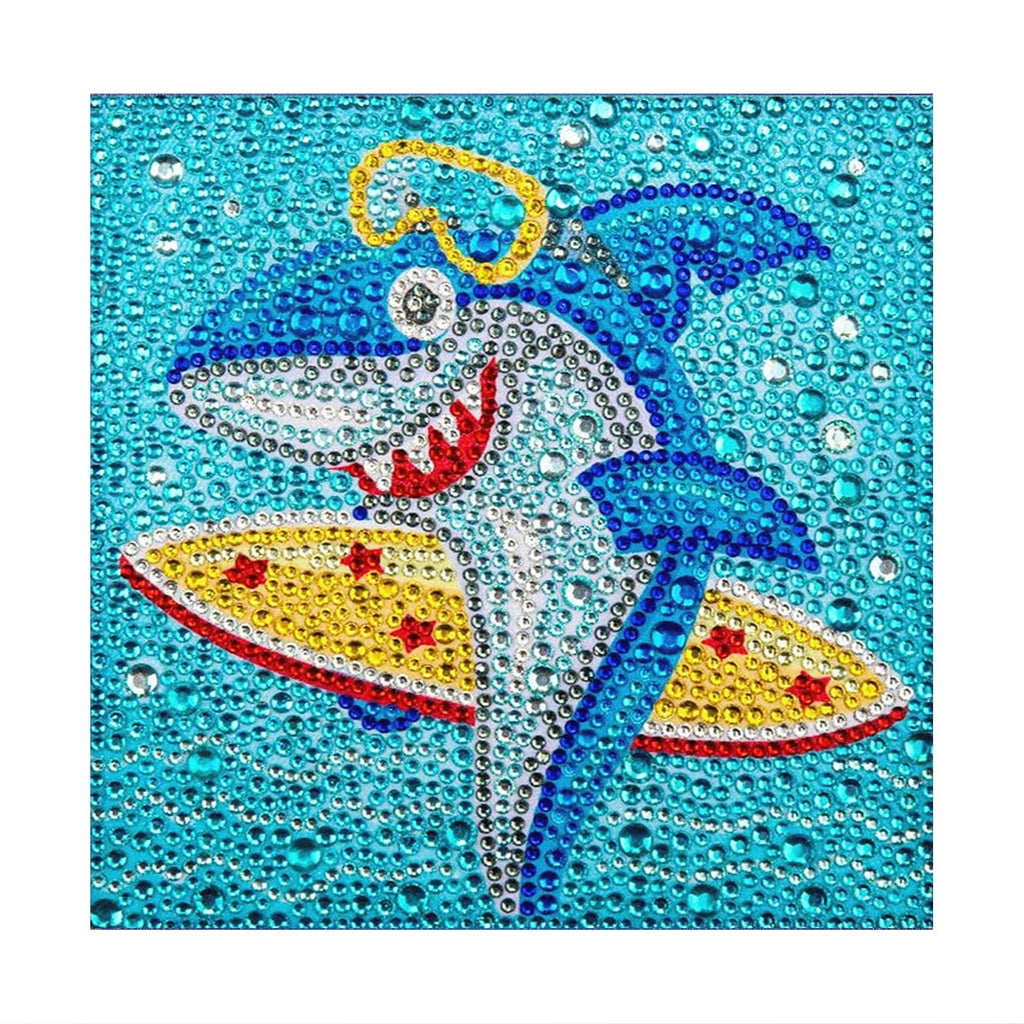 Crystal Rhinestone Full Diamond Painting-Cartoon shark - Hibah-Diamond?painting art studio