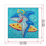 Crystal Rhinestone Full Diamond Painting-Cartoon shark - Hibah-Diamond?painting art studio