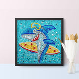 Crystal Rhinestone Full Diamond Painting-Cartoon shark - Hibah-Diamond?painting art studio