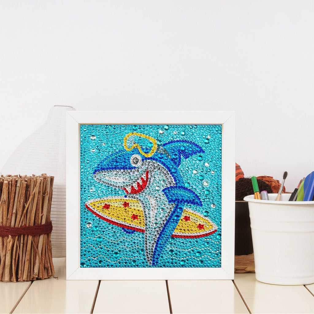 Crystal Rhinestone Full Diamond Painting-Cartoon shark - Hibah-Diamond?painting art studio