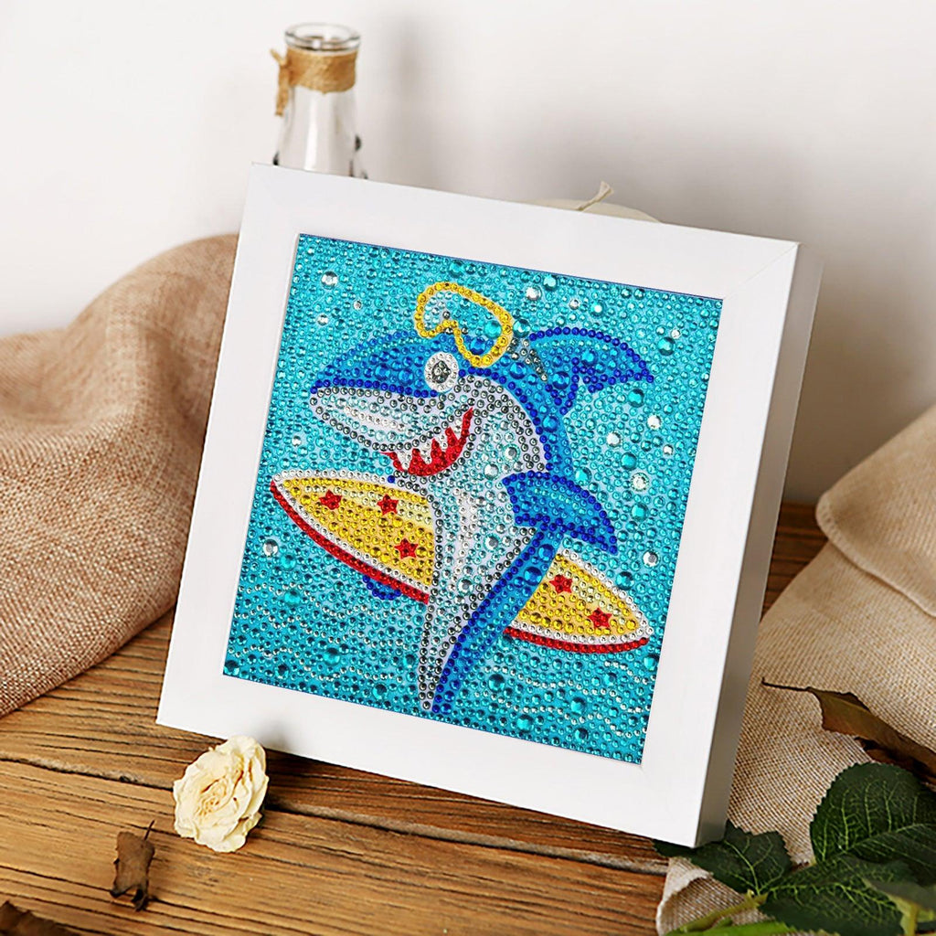 Crystal Rhinestone Full Diamond Painting-Cartoon shark - Hibah-Diamond?painting art studio