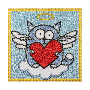 Crystal Rhinestone Full Diamond Painting- Cat Angel - Hibah-Diamond?painting art studio