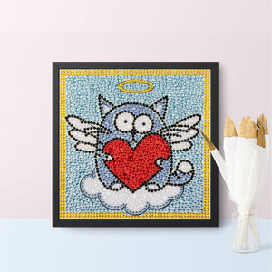 Crystal Rhinestone Full Diamond Painting- Cat Angel - Hibah-Diamond?painting art studio