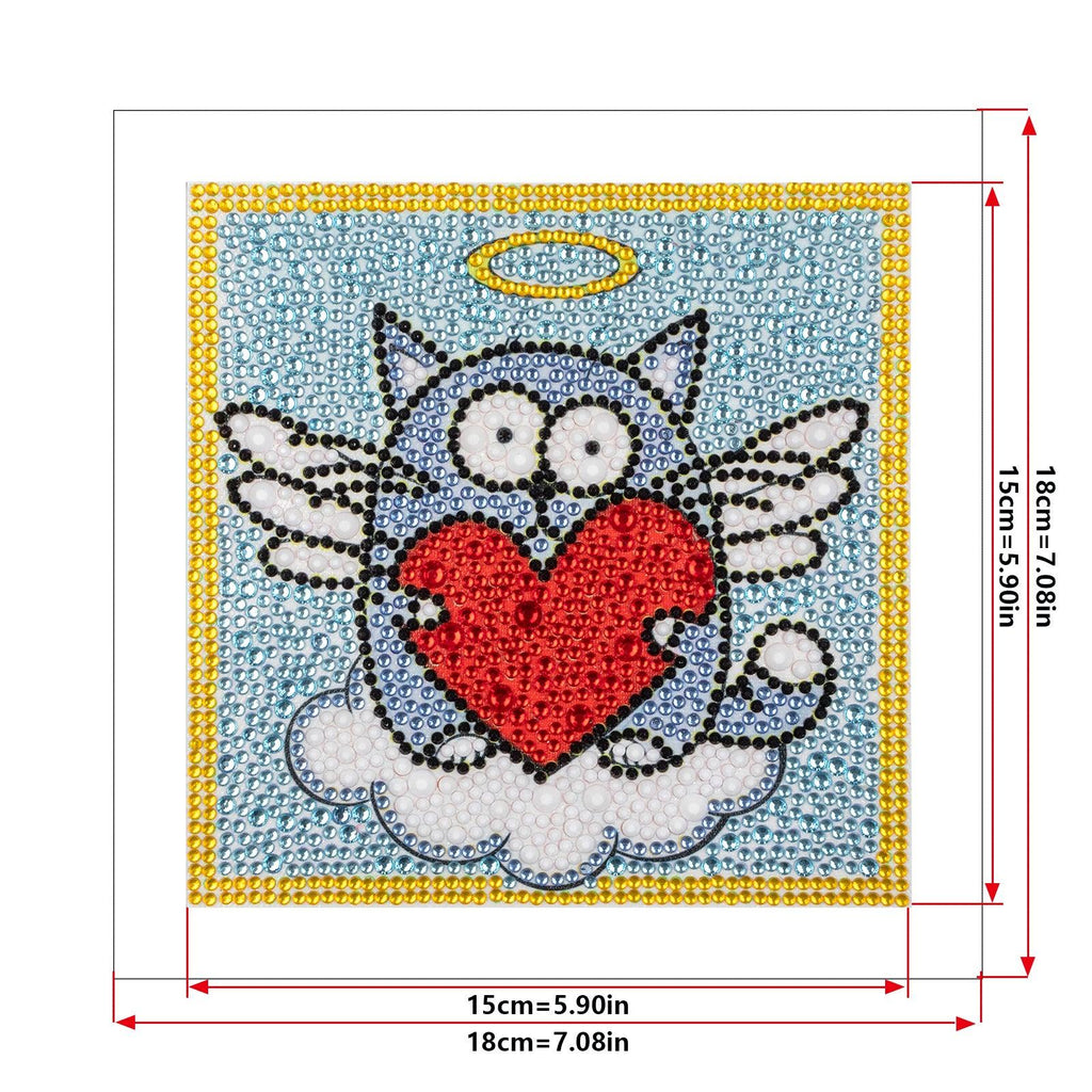 Crystal Rhinestone Full Diamond Painting- Cat Angel - Hibah-Diamond?painting art studio
