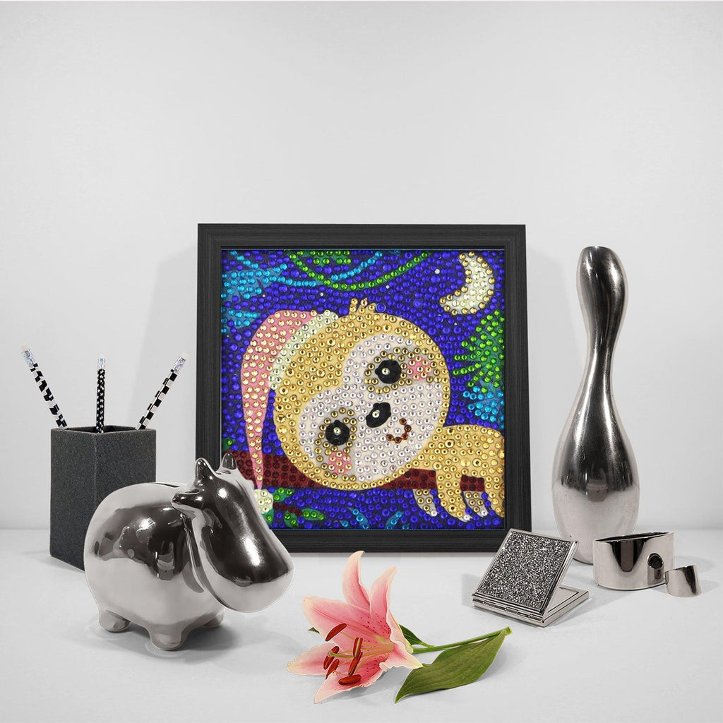 Crystal Rhinestone Full Diamond Painting- Cute monkey - Hibah-Diamond?painting art studio