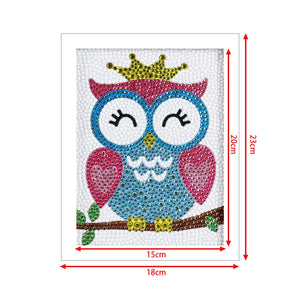 Crystal Rhinestone Full Diamond Painting - Cute owl - Hibah-Diamond?painting art studio