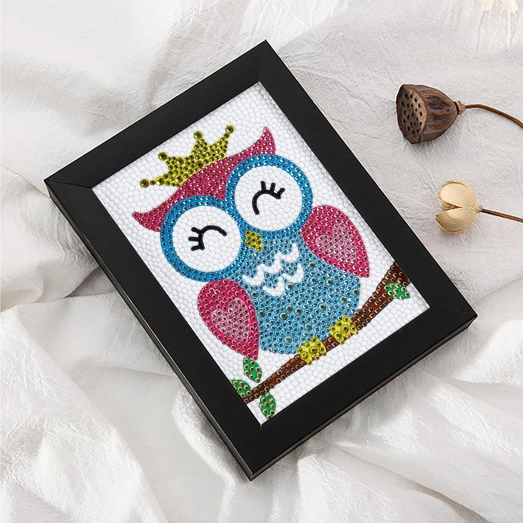 Crystal Rhinestone Full Diamond Painting - Cute owl - Hibah-Diamond?painting art studio