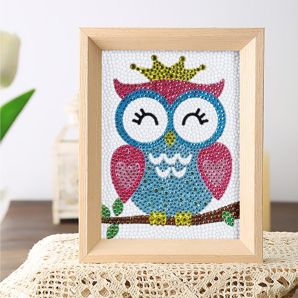 Crystal Rhinestone Full Diamond Painting - Cute owl - Hibah-Diamond?painting art studio