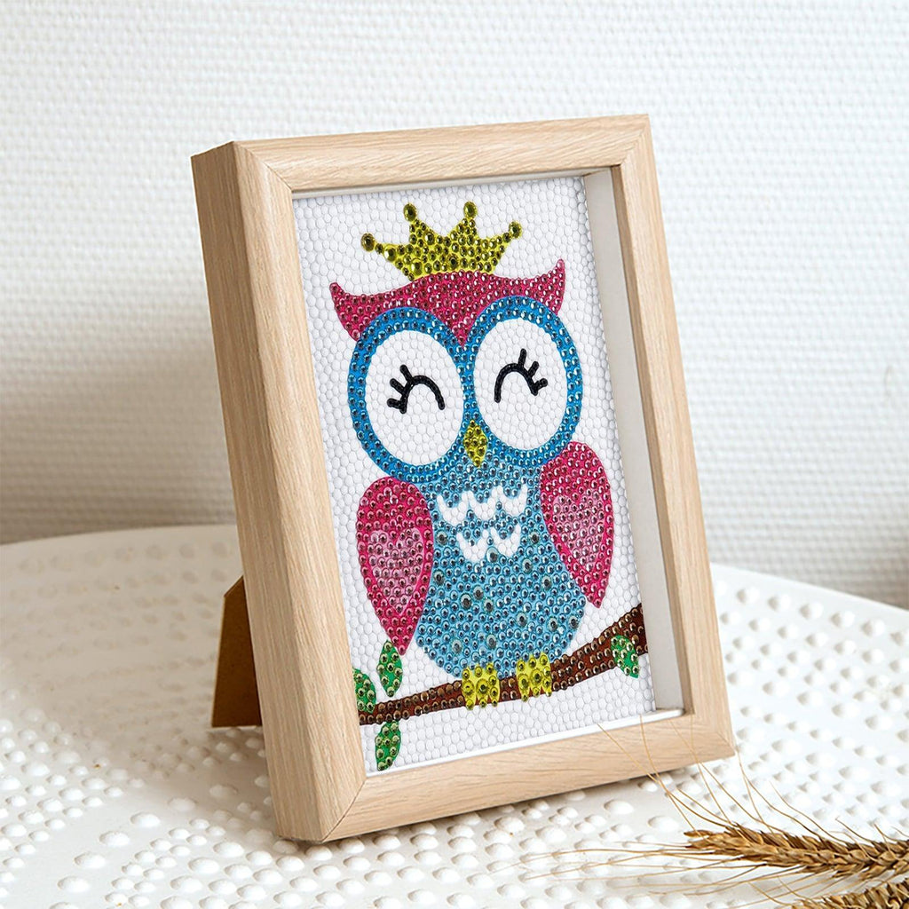 Crystal Rhinestone Full Diamond Painting - Cute owl - Hibah-Diamond?painting art studio
