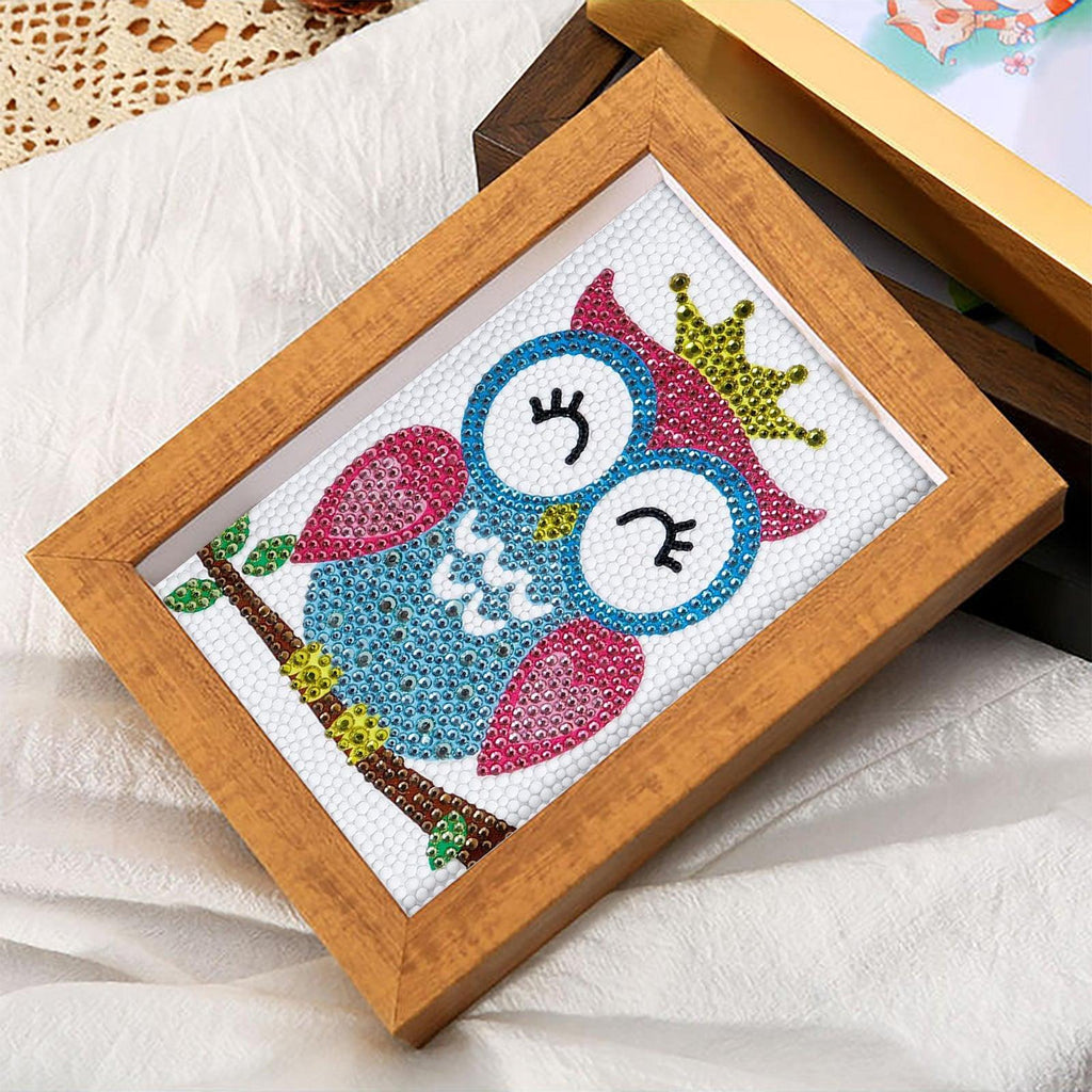 Crystal Rhinestone Full Diamond Painting - Cute owl - Hibah-Diamond?painting art studio
