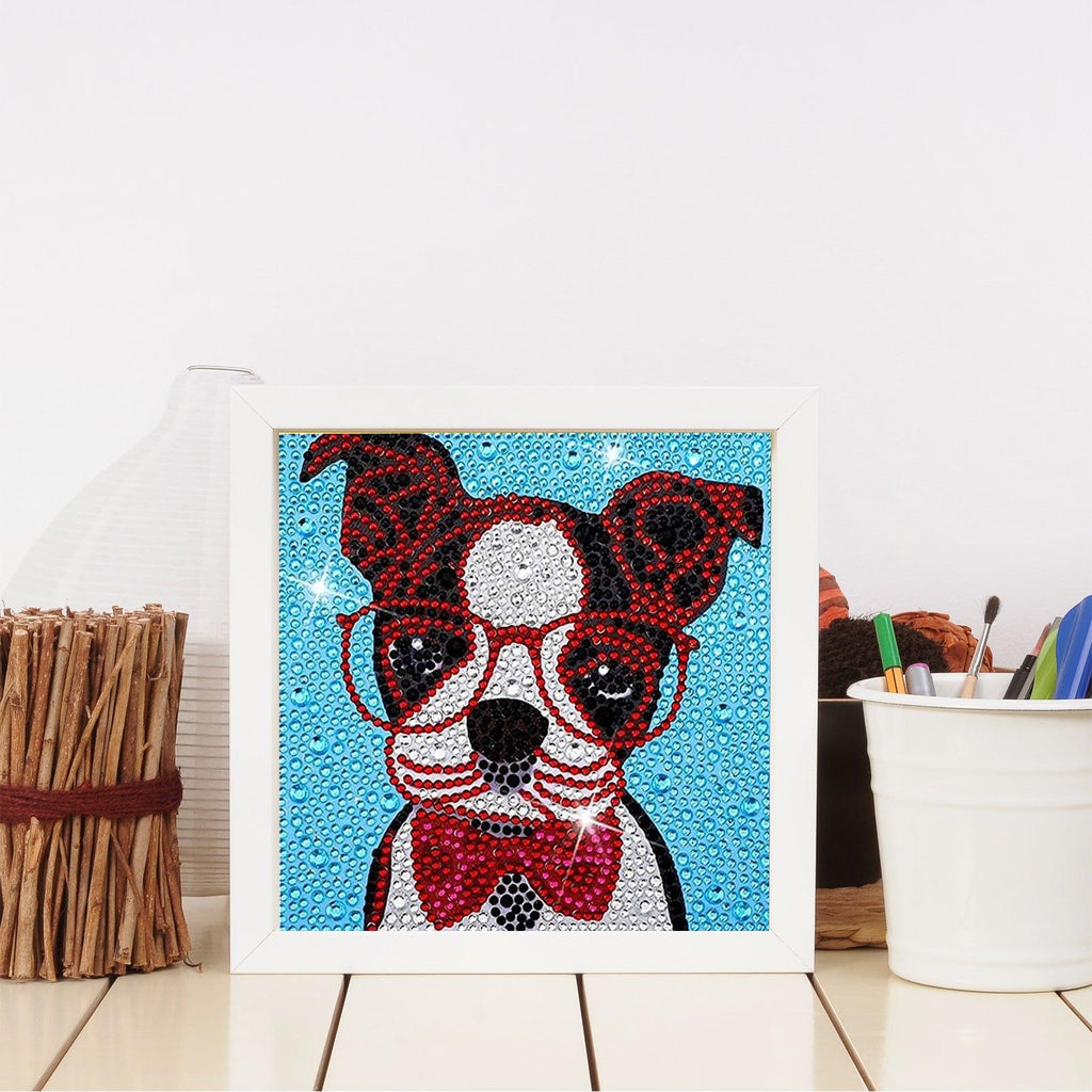 Crystal Rhinestone Full Diamond Painting - Dog with glasses - Hibah-Diamond?painting art studio