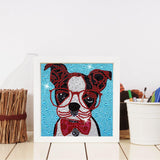 Crystal Rhinestone Full Diamond Painting - Dog with glasses - Hibah-Diamond?painting art studio
